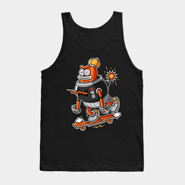 Skateboard Bomb Tank Top by karyatansu